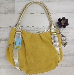 Kathy Van Zeeland New Yellow Canvas Purse